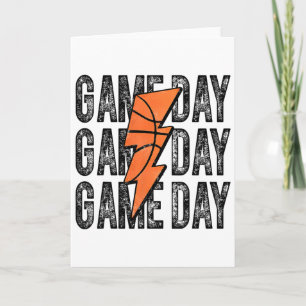 Game Day Sketll Lightning Bolt Sketll Mom Dad Kid  Card