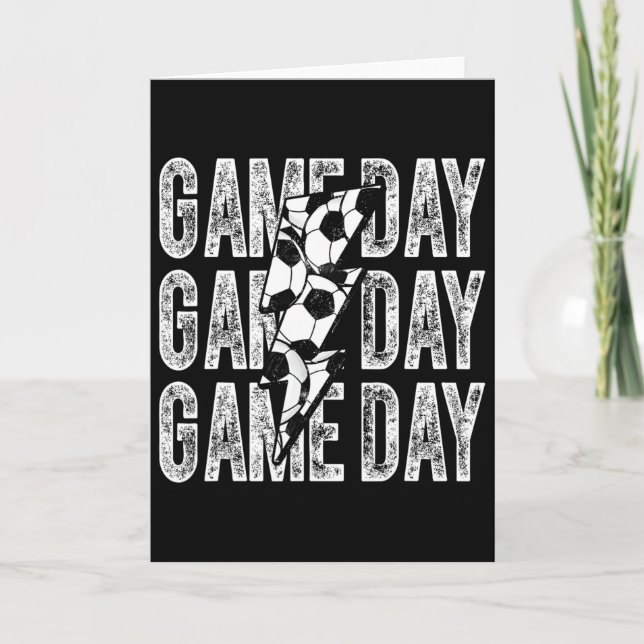 Game Day Soccer Lightning Bolt Soccer Mom Dad Boy  Card (Front)