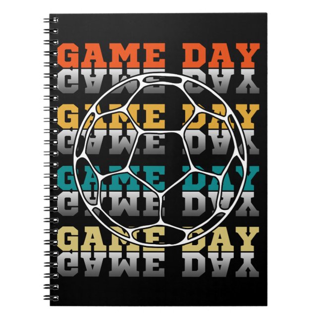 Game Day Soccer Lover Colour Typography Notebook (Front)