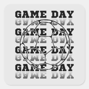 Game Day Soccer Lover Typography Square Sticker