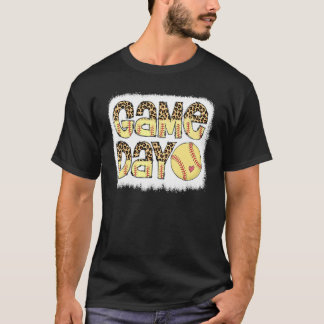 Game Day  Softball Game Day Cheetah Leopard Game D T-Shirt