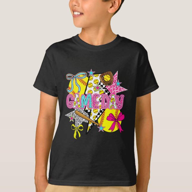 Game Day Softll Preppy Softll Game Day  T-Shirt (Front)