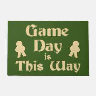 Game Day This Way Fun Boardgame Slogan   Doormat