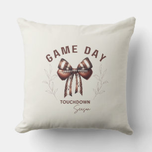 Game Day Touchdown Season Football Girl Throw Pillow