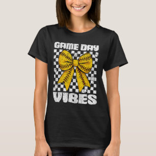 Game Day Vibes Coquette Bow Softll Mama Softll Gir T-Shirt