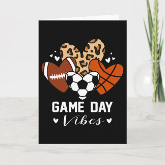 Game Day Vibes Funny Soccer Sketll Footll Mom Hear Card