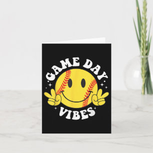 Game Day Vibes Smile Face Softball Mama Mom Sister Card