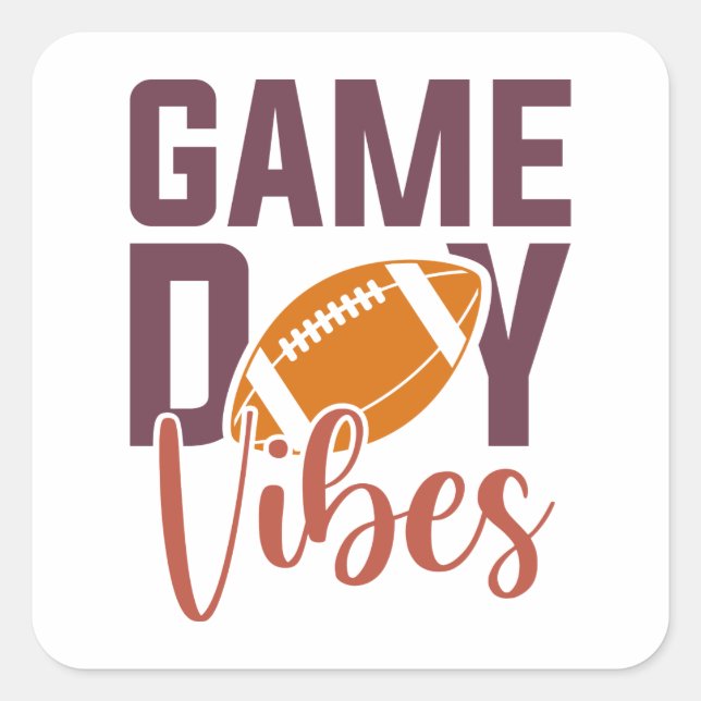 Game Day Vibes Square Sticker (Front)