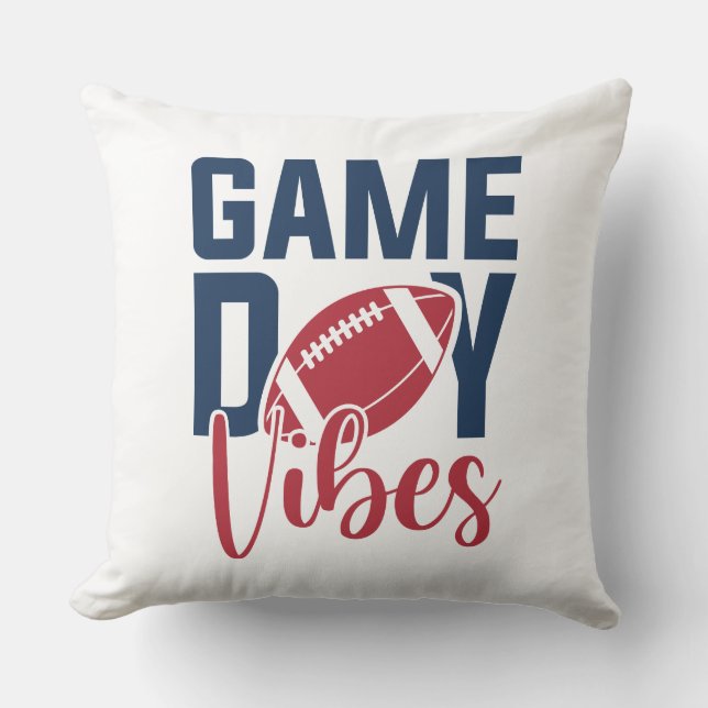 Game Day Vibes Throw Pillow (Front)