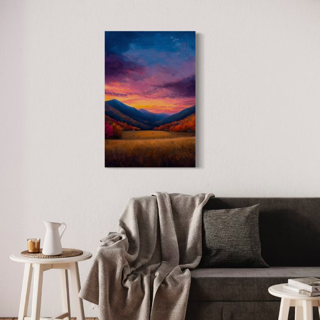 Game Day – Vibrant Autumn Mountain Sunset Landscap Canvas Print (Creator Uploaded)