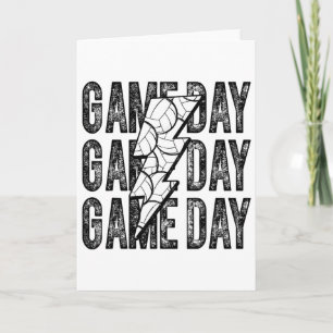Game Day Volleyll Lightning Bolt Volleyll Mom Dad Card