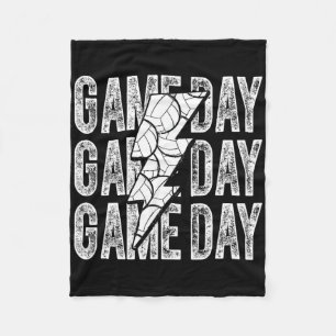 Game Day Volleyll Lightning Bolt Volleyll Mom Dad Fleece Blanket