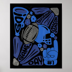 Game Days Touchdown Season Football Retro Football Poster
