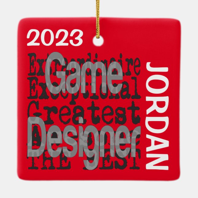 Game Designer Extraordinaire CUSTOM Ceramic Ornament (Back)
