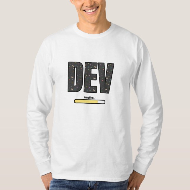 Game Dev Compiling - Yellow Compiling Hoodie T-Shirt (Front)