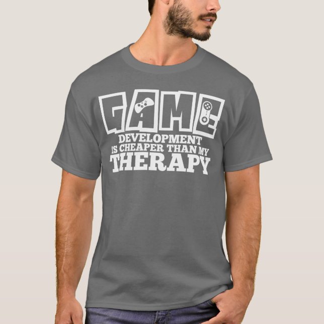 Game Developerherapy Dev Joke Gameplay Gaming retr T-Shirt (Front)