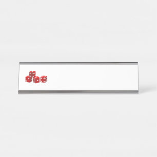 Game Dice Desk Name Plate