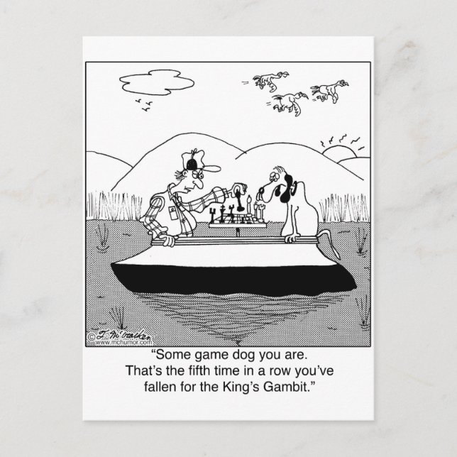 Game Dog Plays Chess Postcard (Front)