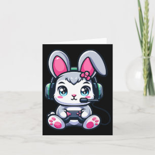 Game Easter Bunny Cute Gamer Girl 1  Card