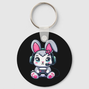 Game Easter Bunny Cute Gamer Girl 1  Keychain