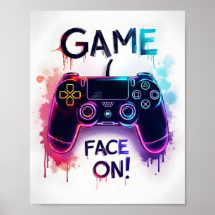  Game Face On! Controller Art Poster