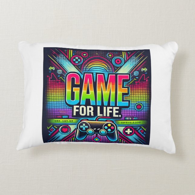 Game for Life Accent Pillow (Back)