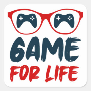 Game for life gaming  square sticker