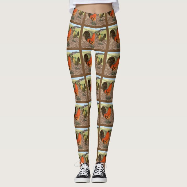 Game Fowl on the Farm Leggings (Front)