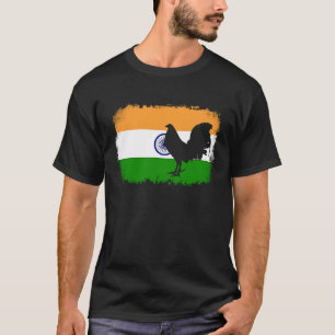 Game fowl vintage India Indian flag rooster Gamefo T-Shirt