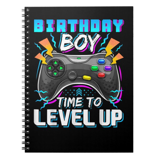 Game Gaming Birthday Boys Times to Levels Ups Vide Notebook (Front)