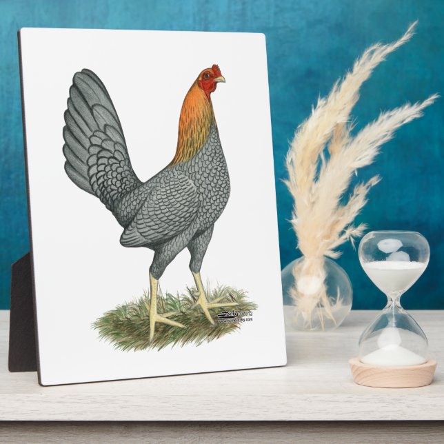 Game Hen Blue Red Plaque (Side)