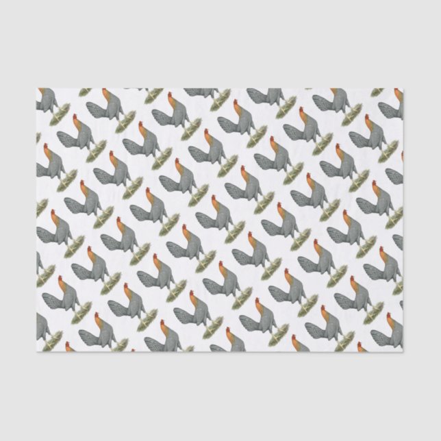 Game Hen Blue Red Tissue Paper (Front)