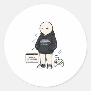 Game Is My Culture Funny Gamer Meme Classic Round Sticker
