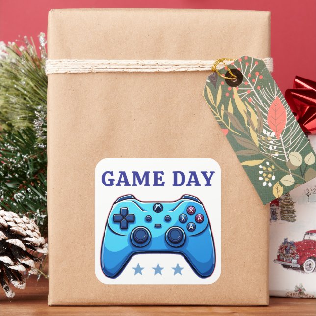 game joystick square sticker (Holiday)