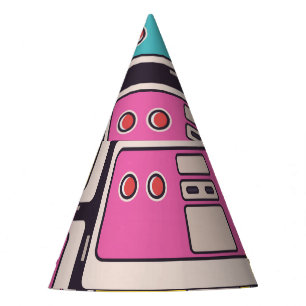 Game Joysticks Colourful Vintage Wallpaper Party Hat