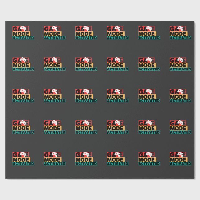 Game Mode Activated Gamer Controller Art Wrapping Paper (Flat)
