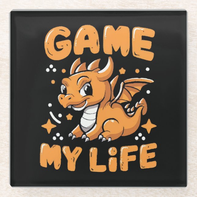 Game my life glass coaster (Front)