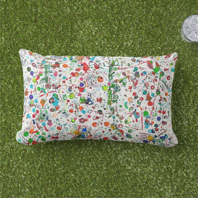 Game Night 2 Outdoor Lumbar Throw Pillow (Grass)