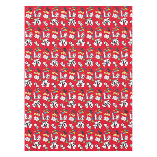 Game Night, Board Games, and Word Puzzles Tablecloth (Front)