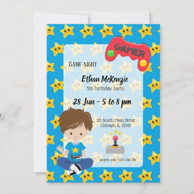 Game night party invitation (Front)
