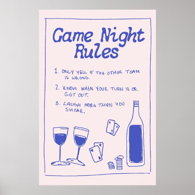 Game Night Rules Poster (Front)