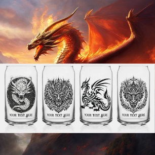 Game Night Unique Dragons 4 Personalize Text Can Glass