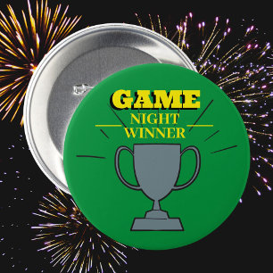 Game Night winner Fun Trophy for Party Champs 3 Inch Round Button