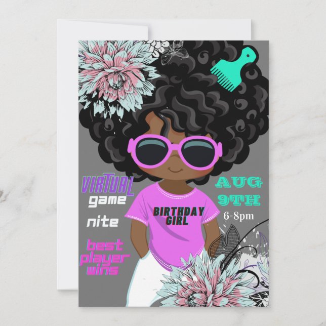 Game Nite Birthday Invitation Card (Front)