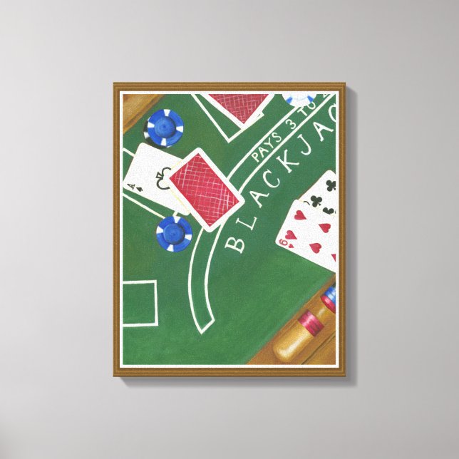 Game of Blackjack with Chips by Chariklia Zarris Canvas Print (Front)