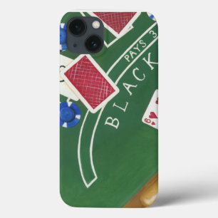 Game of Blackjack with Chips by Chariklia Zarris iPhone 13 Case