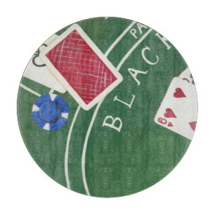 Game of Blackjack with Chips by Chariklia Zarris Cutting Board