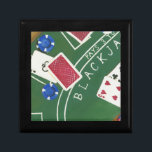 Game of Blackjack with Chips by Chariklia Zarris Gift Box<br><div class="desc">Ace's up! This dazzling piece by Chariklia Zarris shows a game of blackjack being played. Stacks of chips wait to be bet and cards wait to be flipped over. Purchase a copy today!</div>