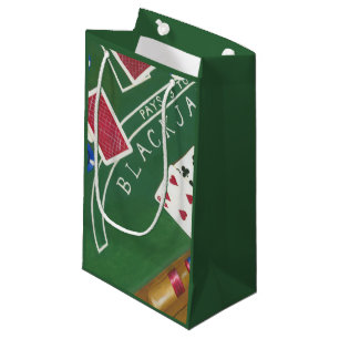 Game of Blackjack with Chips by Chariklia Zarris Small Gift Bag