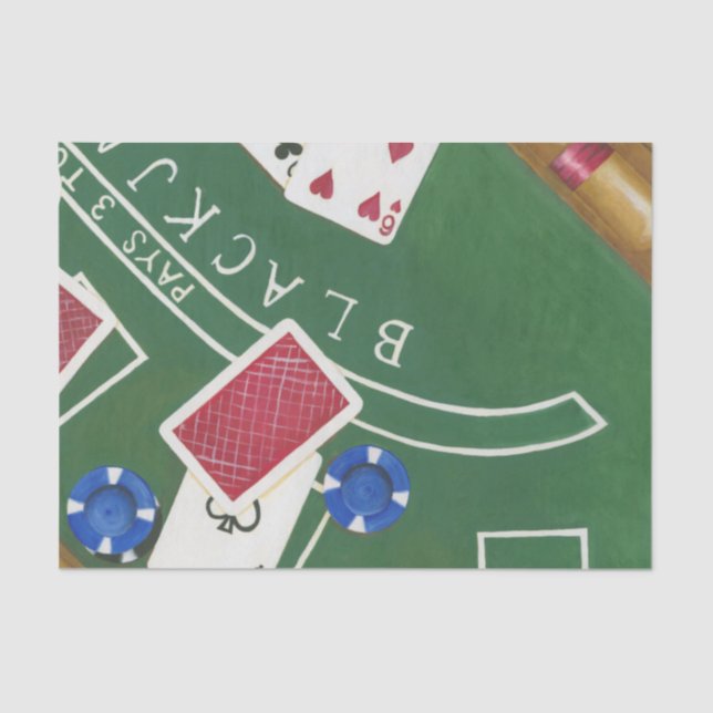 Game of Blackjack with Chips by Chariklia Zarris Tissue Paper (Front)